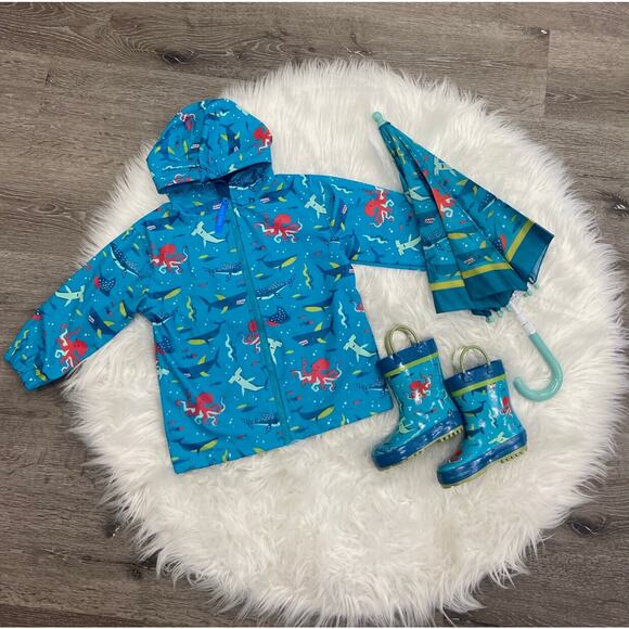 Stephen Joseph Shark Rain Coat Size 3T